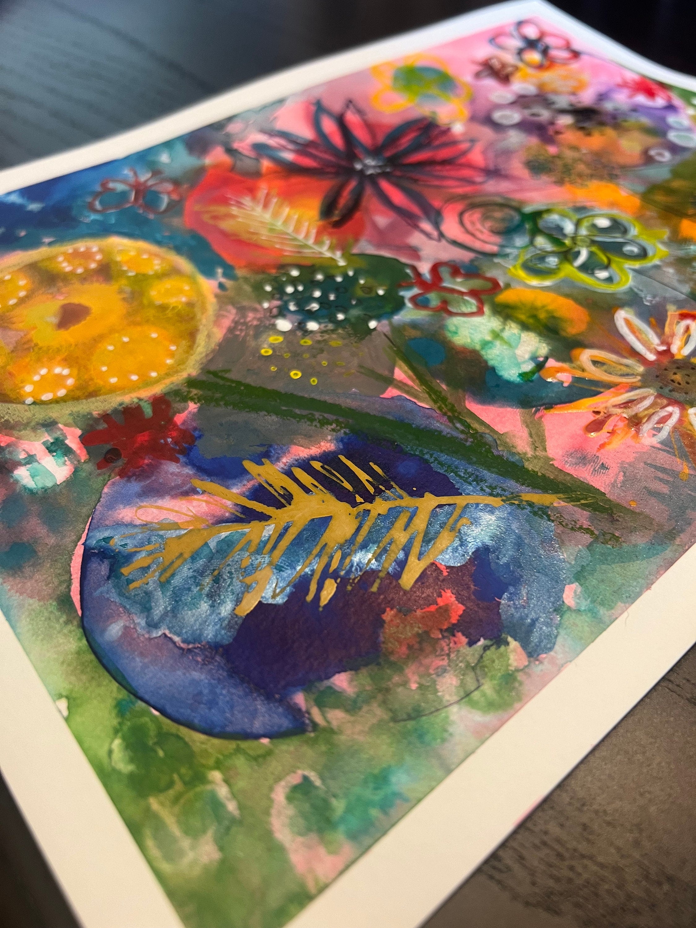 Original abstract art | acrylic painting | floral abstract