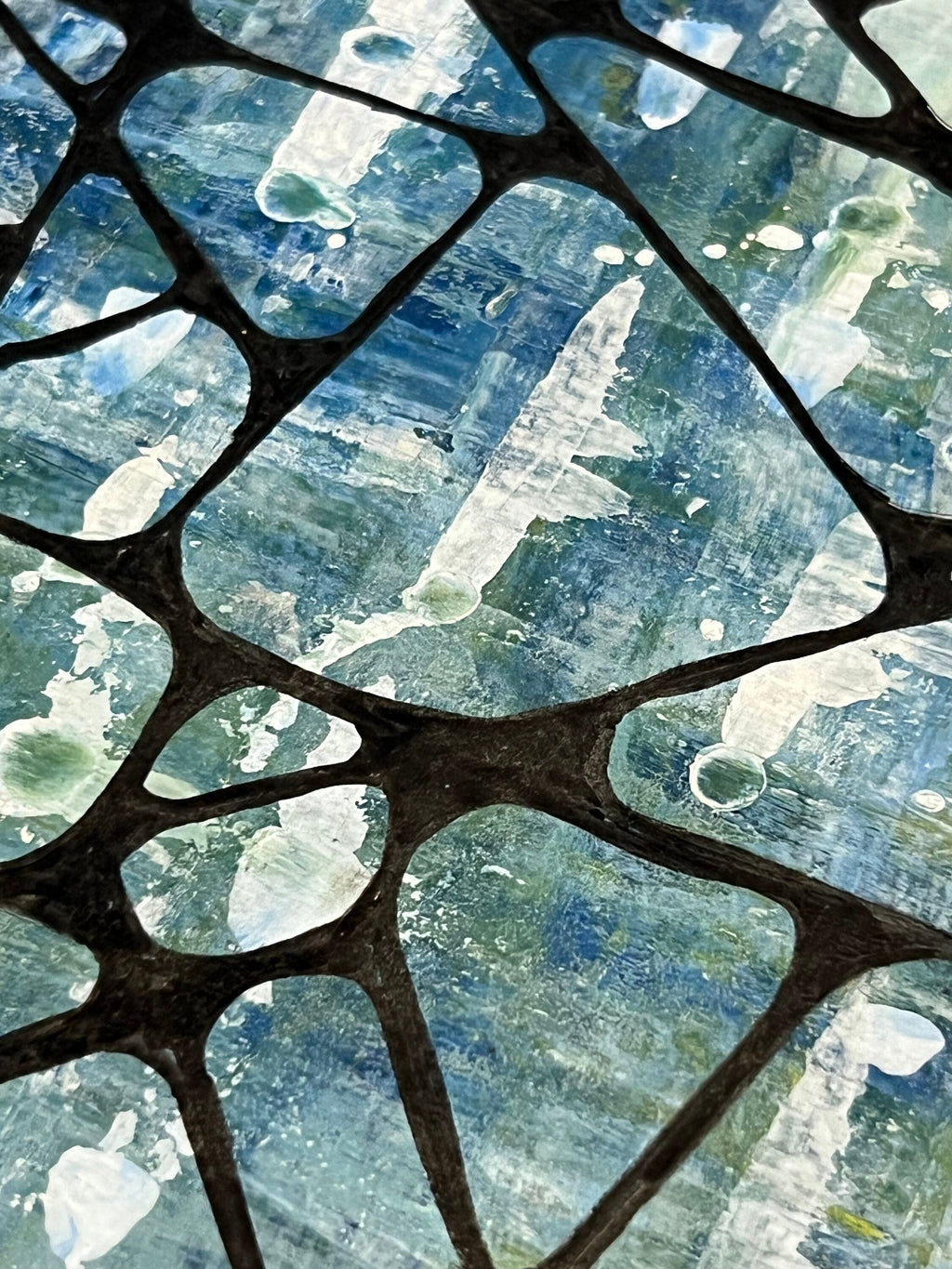 ORIGINAL ABSTRACT ART, mixed media, blue wall art, gift for mum