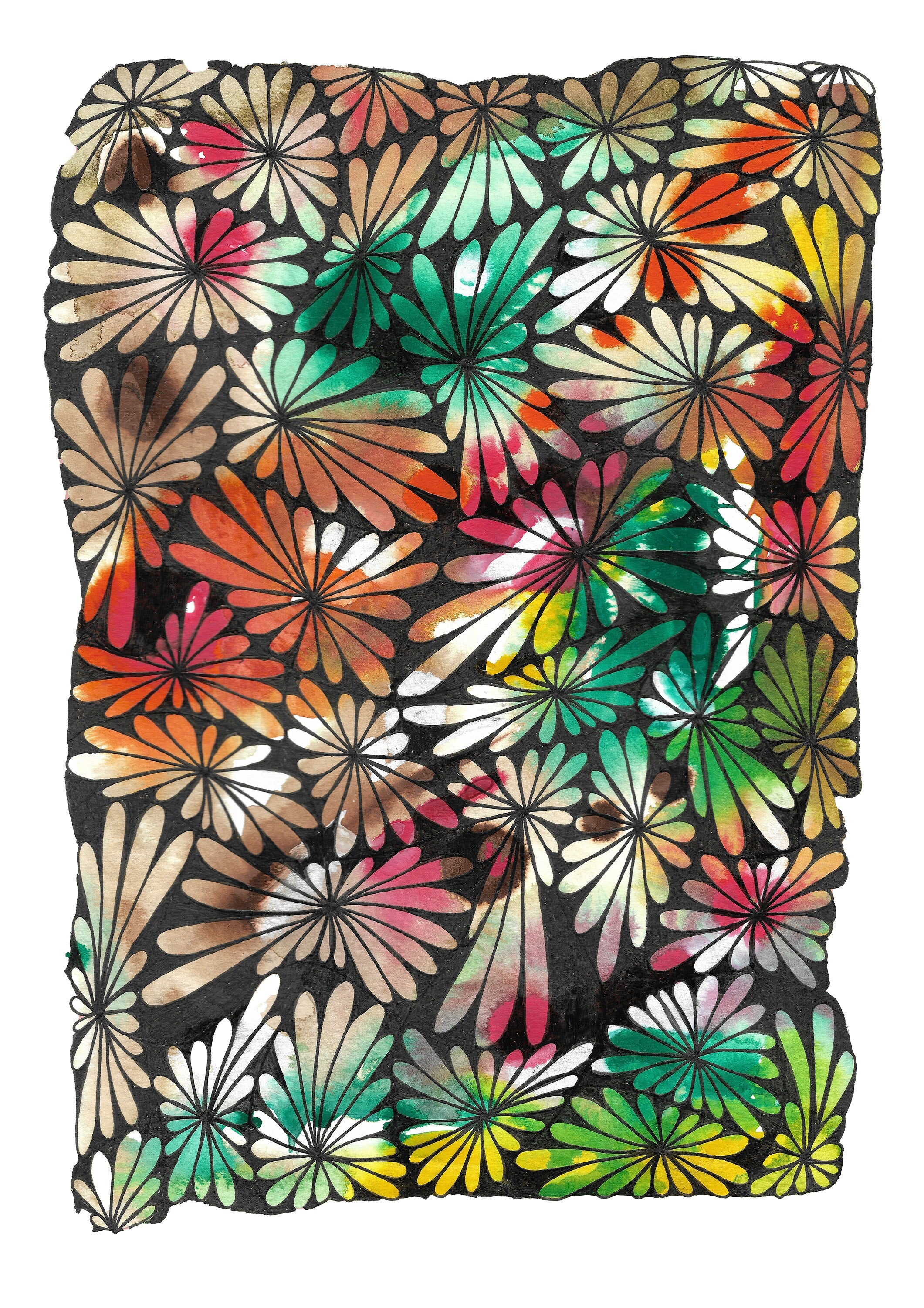 Flower print | acrylic painting | flowers |  abstract wall art