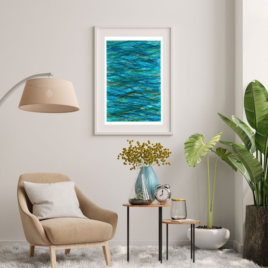 Original abstract art, acrylic painting, pattern art, gift for mum, abstract wall art, abstract sea painting