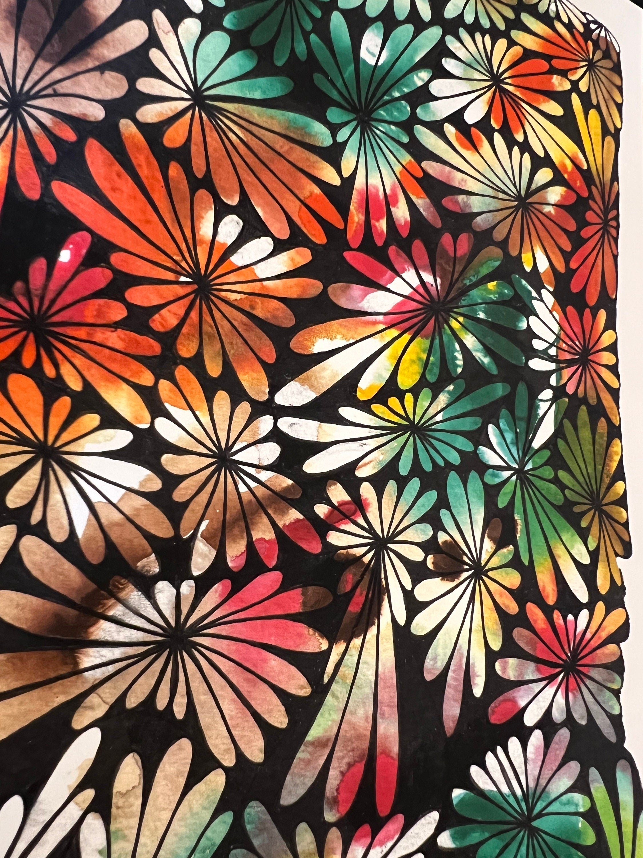 Flower print | acrylic painting | flowers |  abstract wall art
