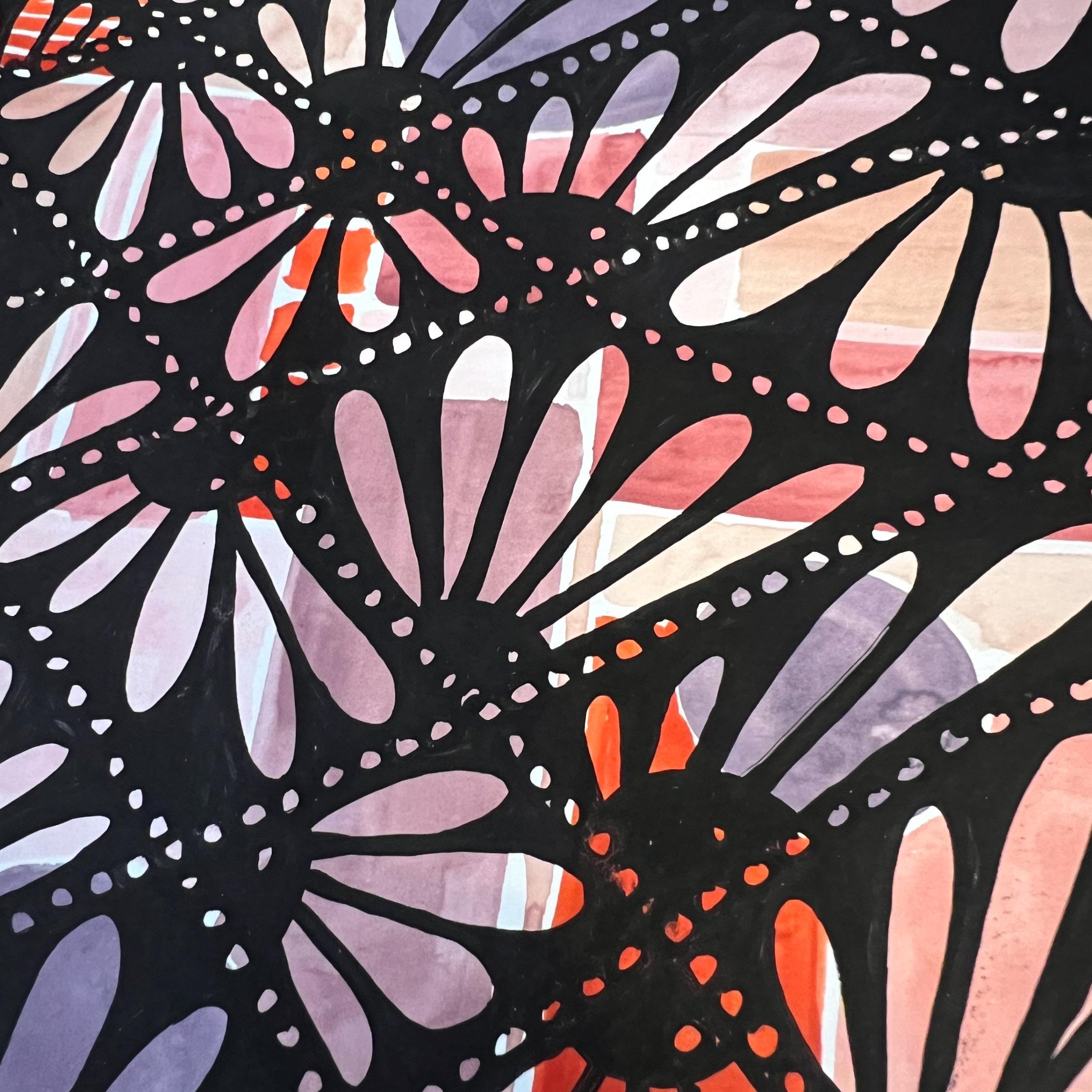 Colorful abstract pattern on a black background