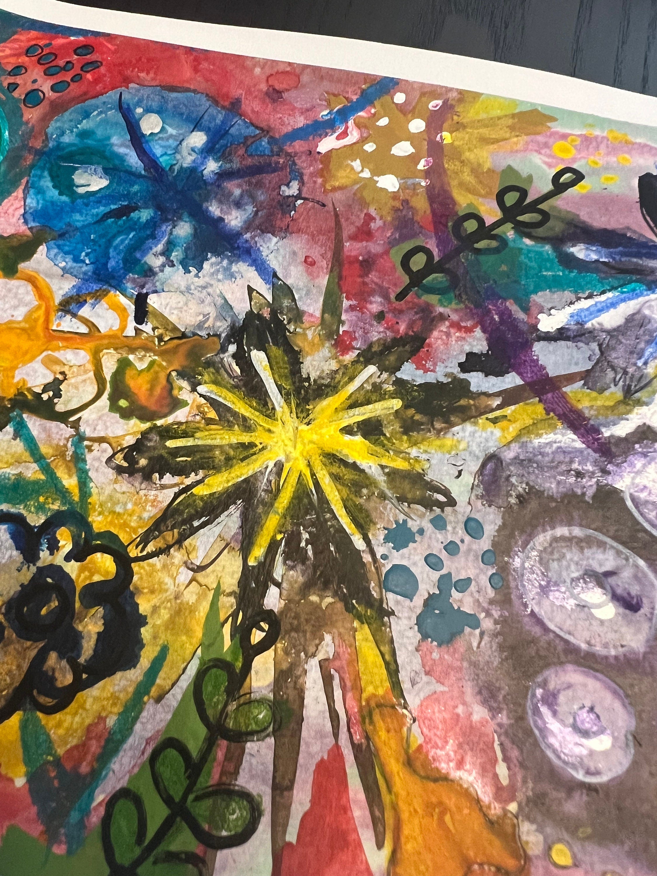 Original abstract art |acrylic painting  flowers