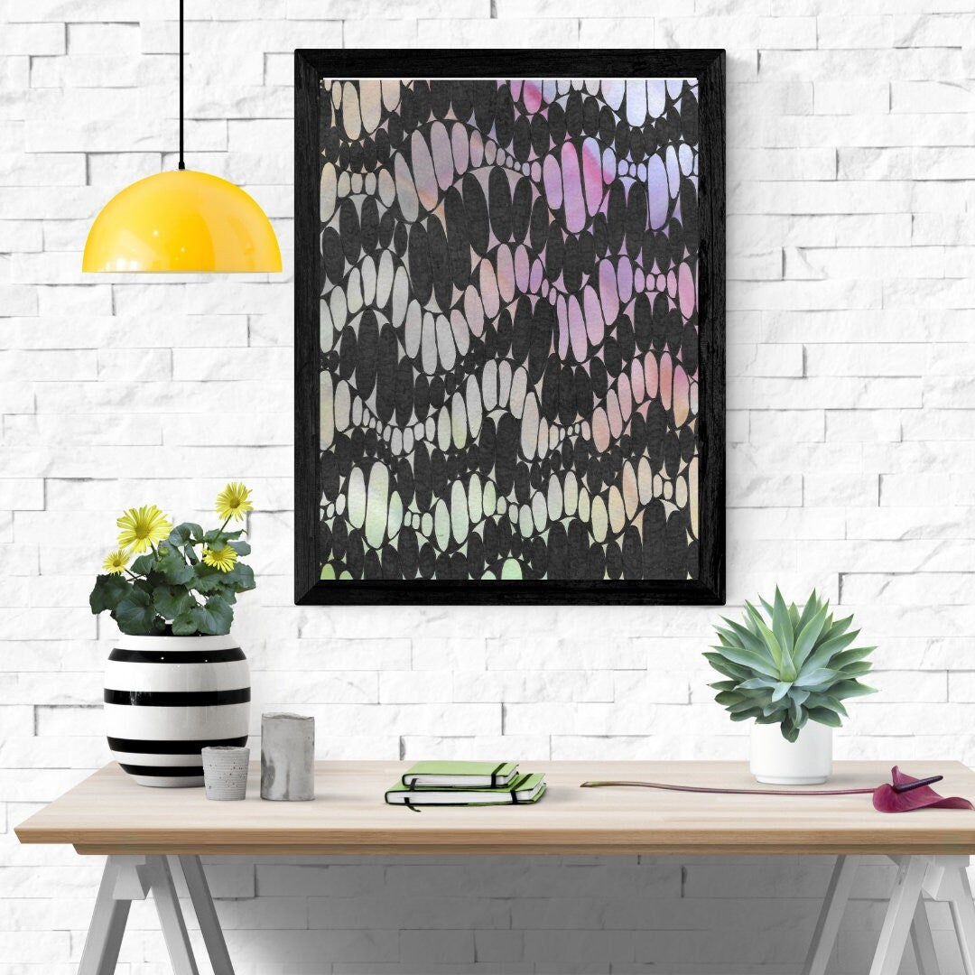 ORIGINAL ABSTRACT ART, mixed media,black abstract art, wall art