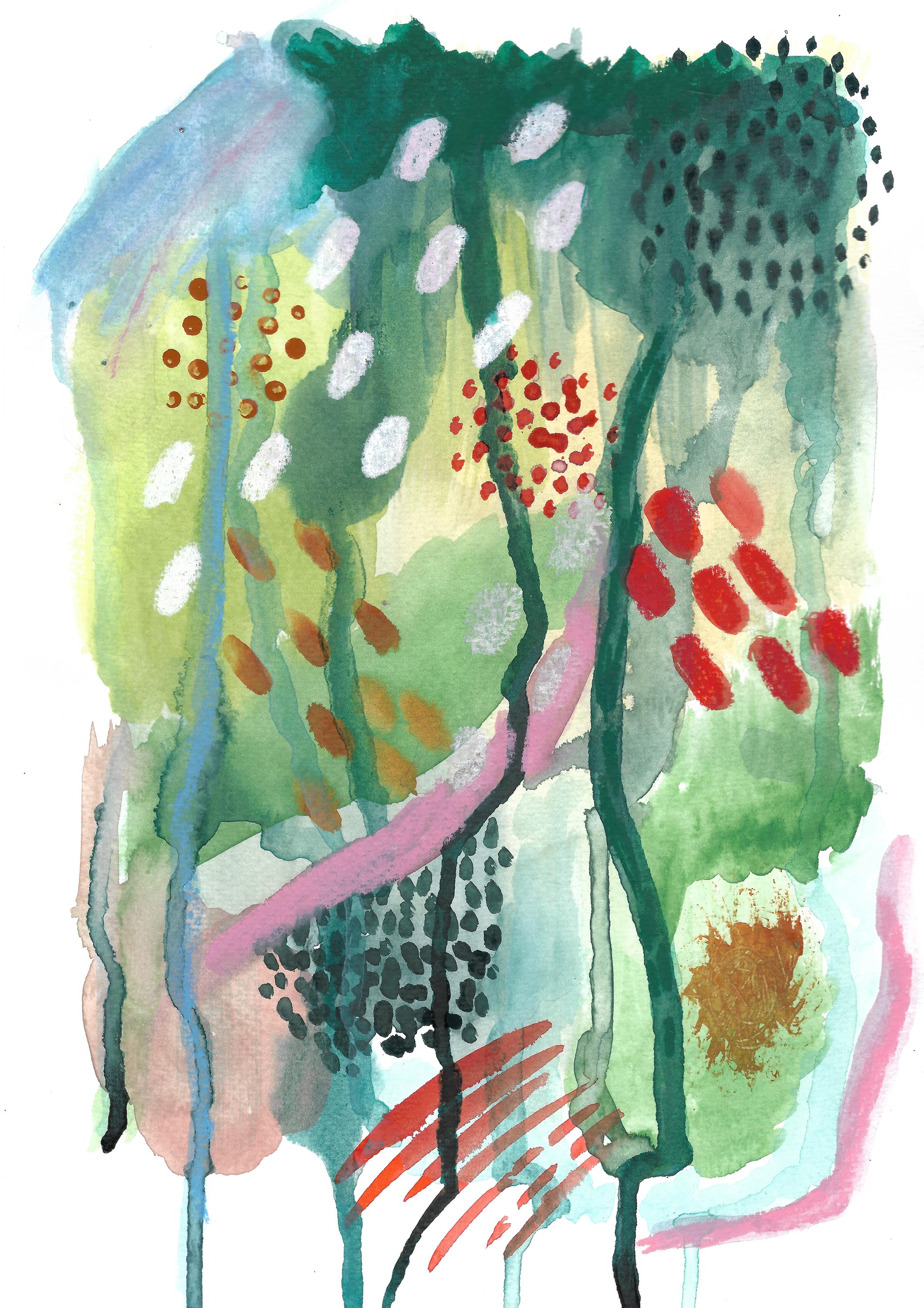 Abstract Art Greeting Card |Mixed Media | Whisper Field