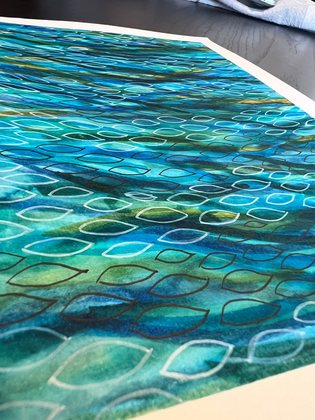 Original abstract art, acrylic painting, pattern art, gift for mum, abstract wall art, abstract sea painting