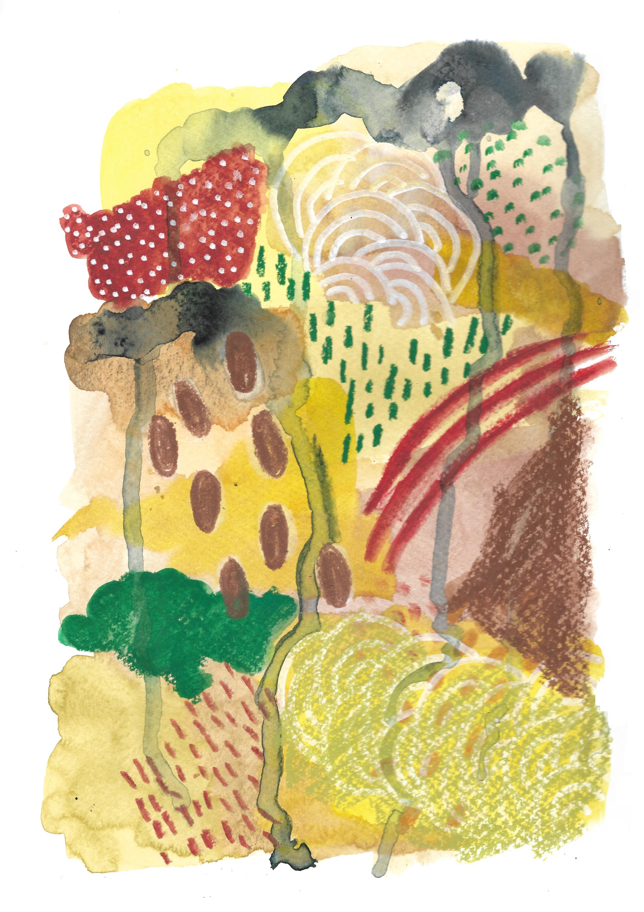 Abstract Art Greeting Card: Late Harvest Design