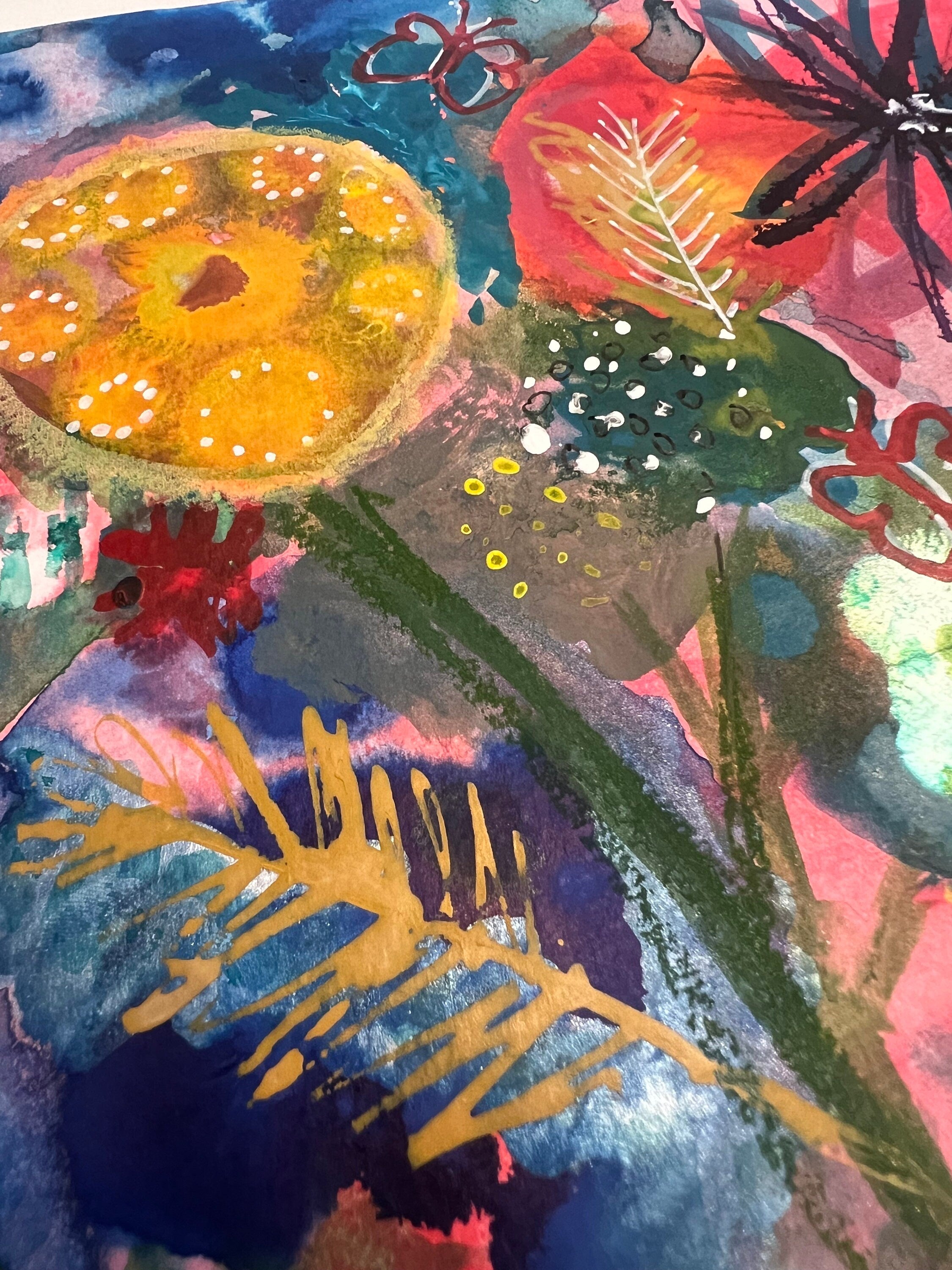Original abstract art | acrylic painting | floral abstract