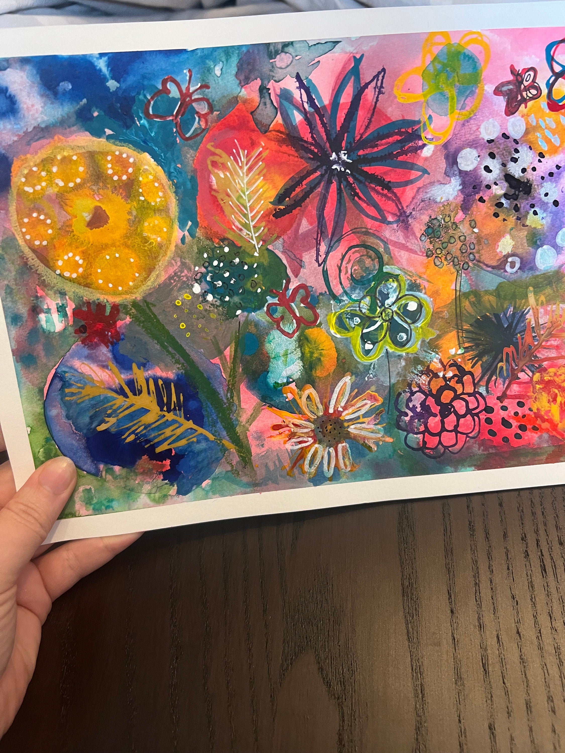 Original abstract art | acrylic painting | floral abstract