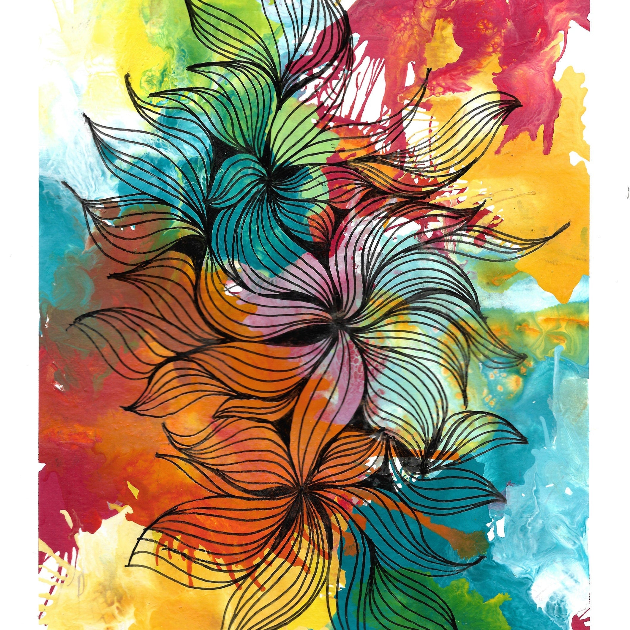 Abstract art print | Nature wall art | A4 print office | Acrylic artwork