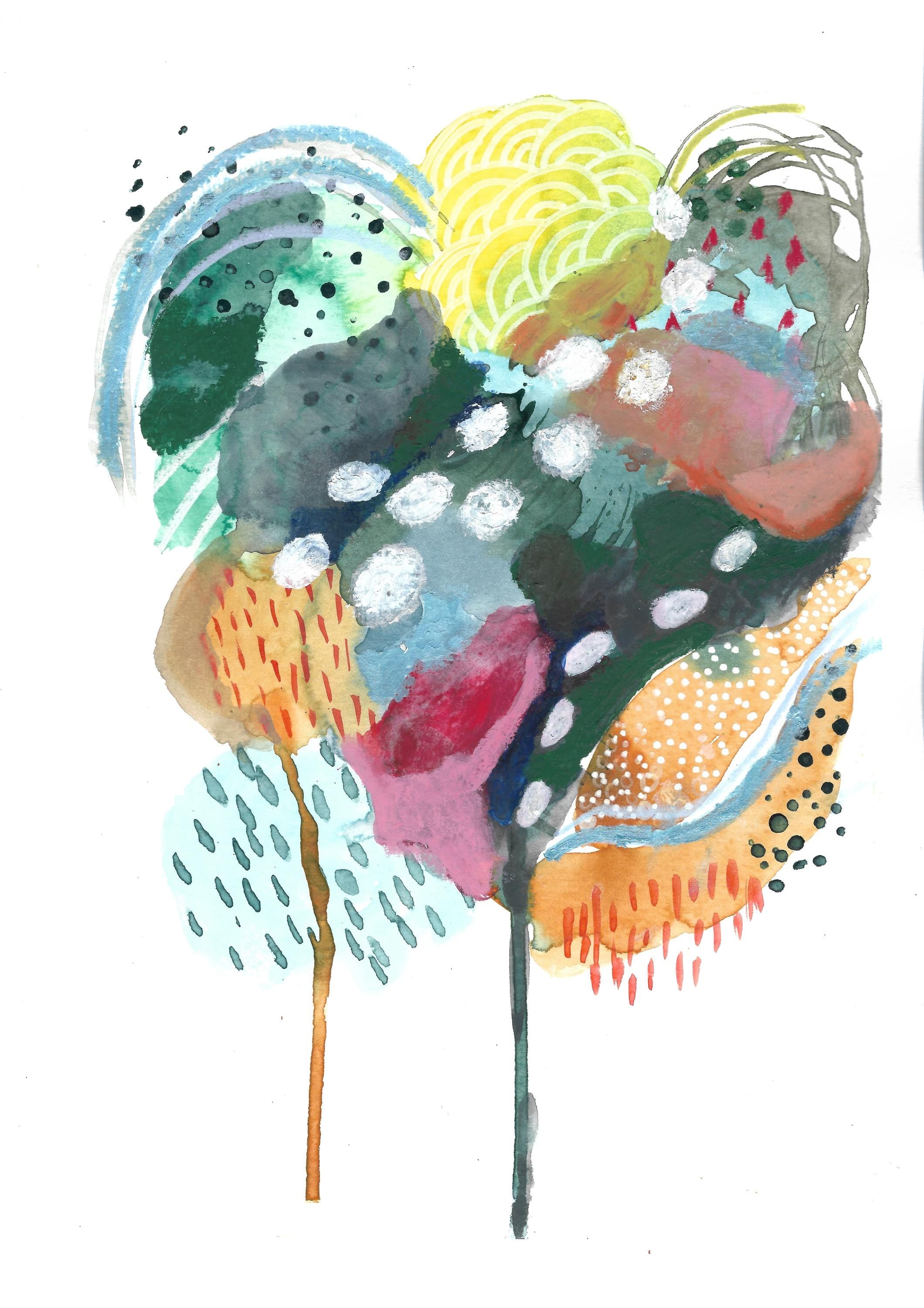 Abstract Art Greeting Card: After the Rain - Blank Inside