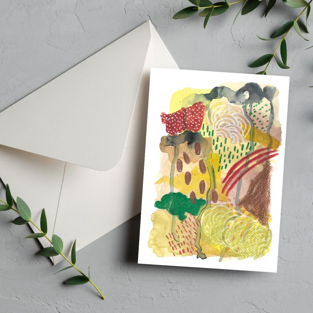 Abstract Art Greeting Card: Late Harvest Design