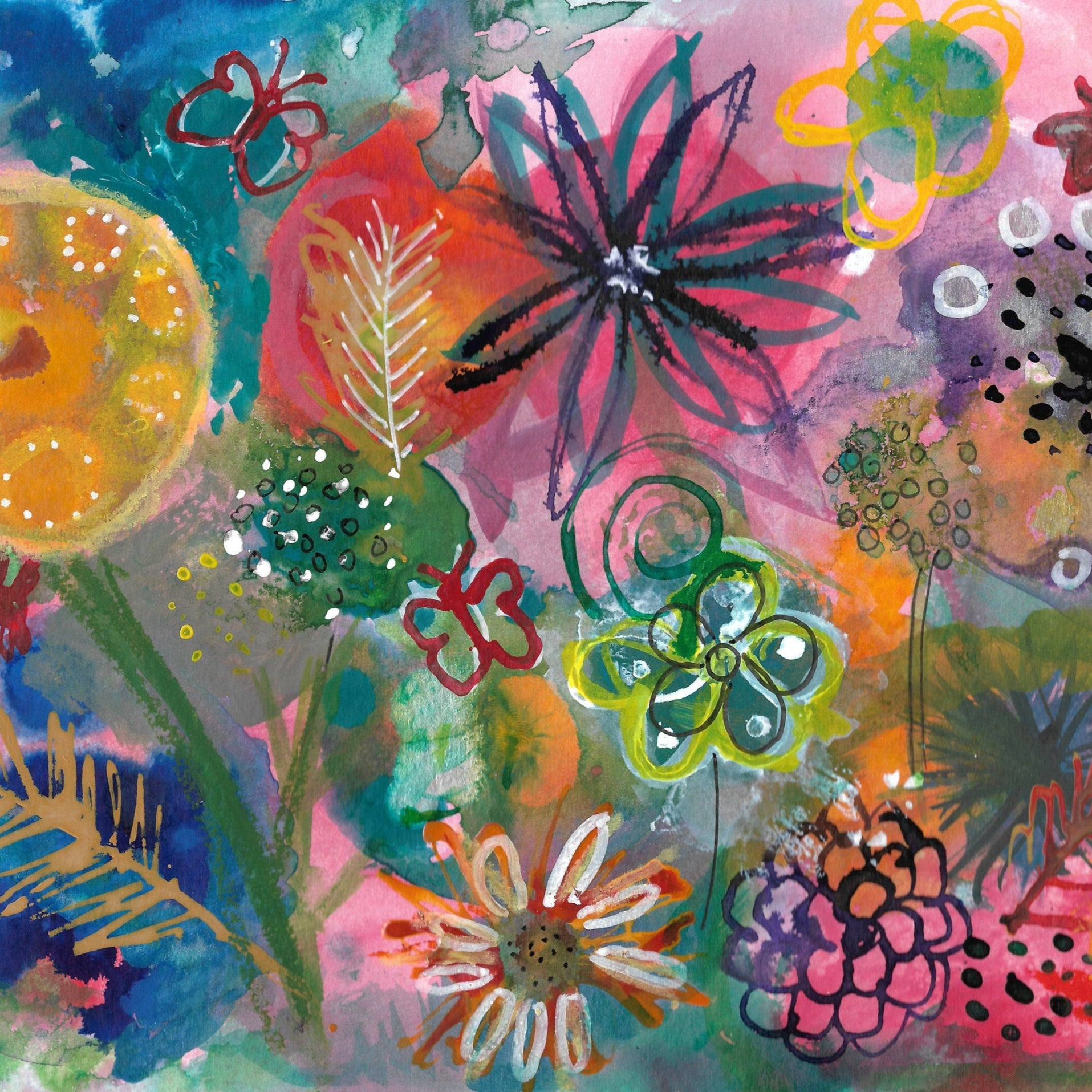 Original abstract art | acrylic painting | floral abstract