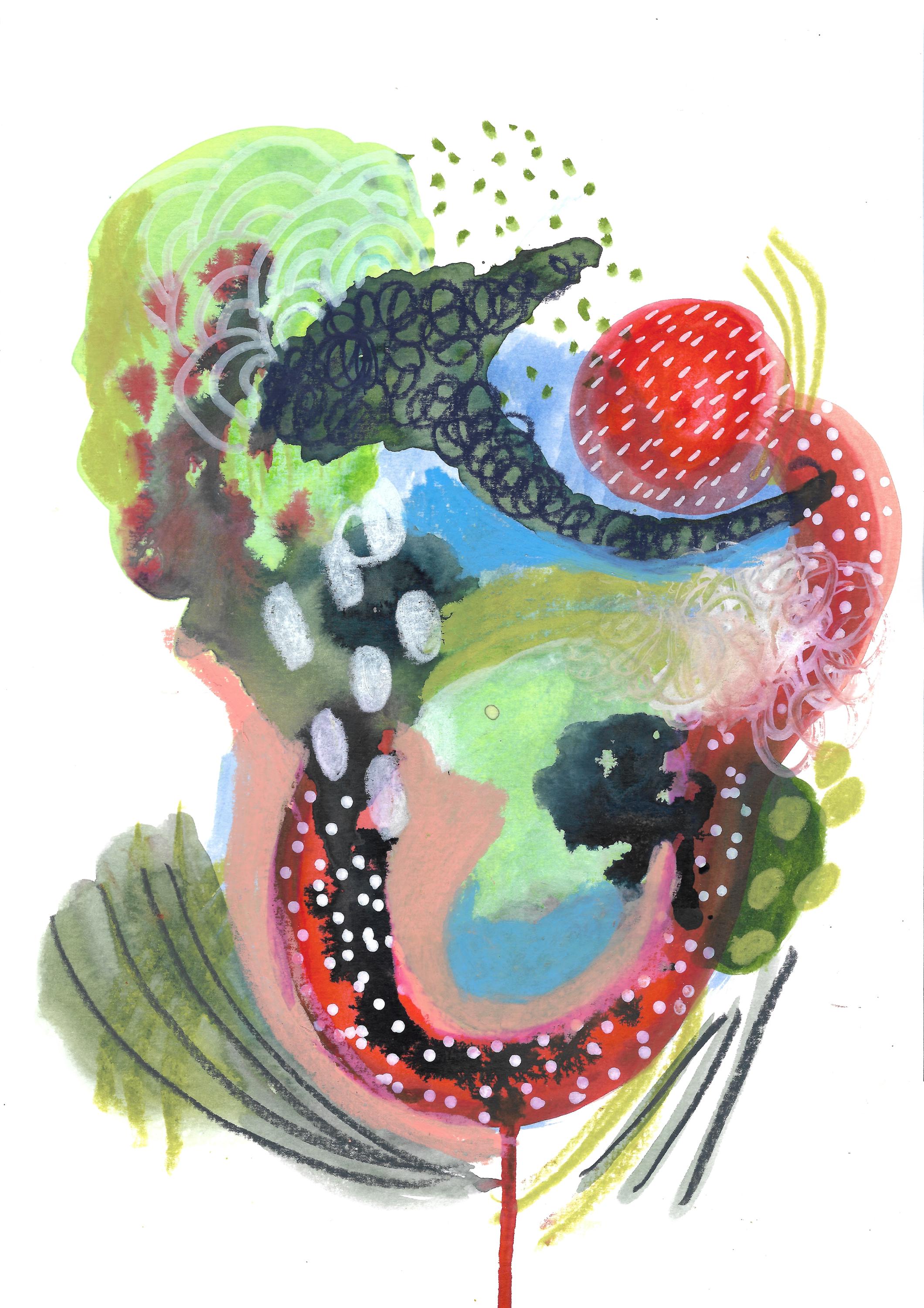 Abstract Art Greeting Card: Gathering Place Design