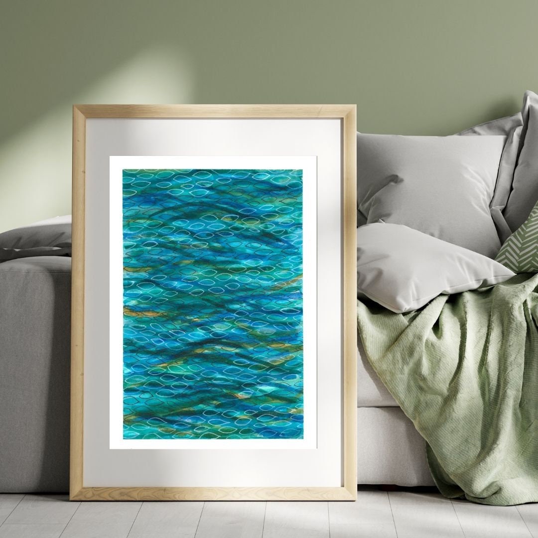 Original abstract art, acrylic painting, pattern art, gift for mum, abstract wall art, abstract sea painting