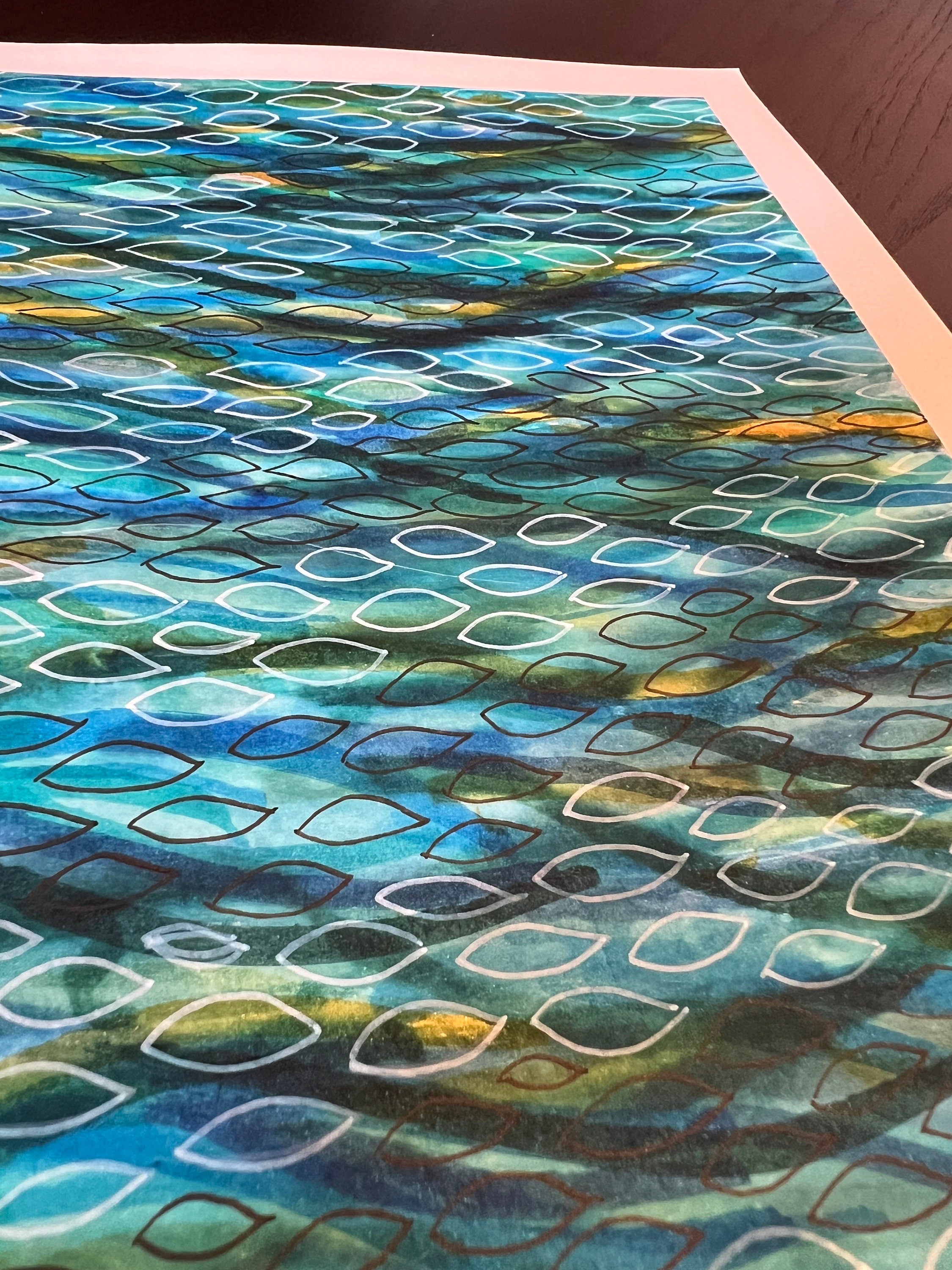 Original abstract art, acrylic painting, pattern art, gift for mum, abstract wall art, abstract sea painting